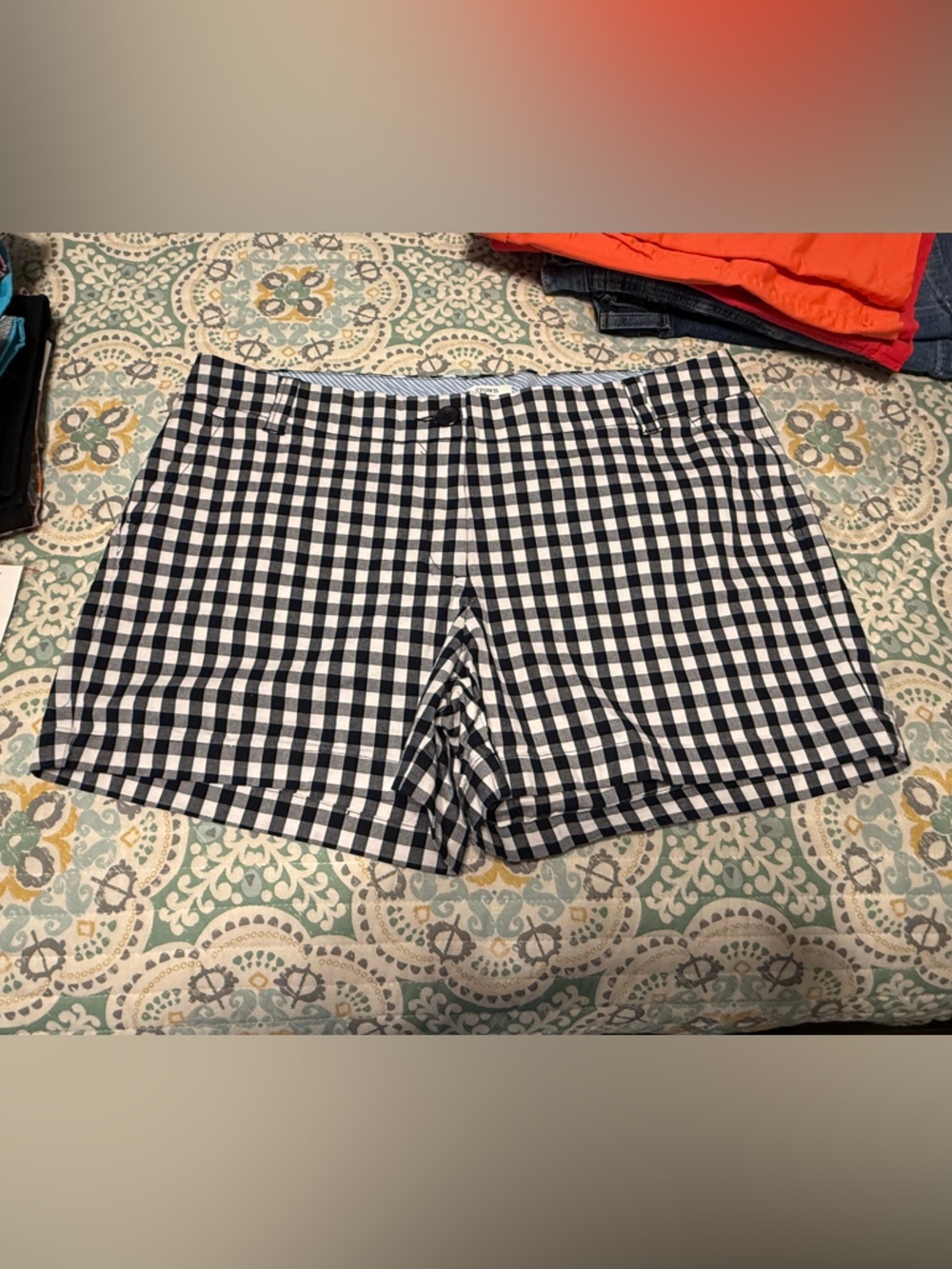 Crown & Ivy Gingham Check Women’s Shorts - Black & White Caroline 14